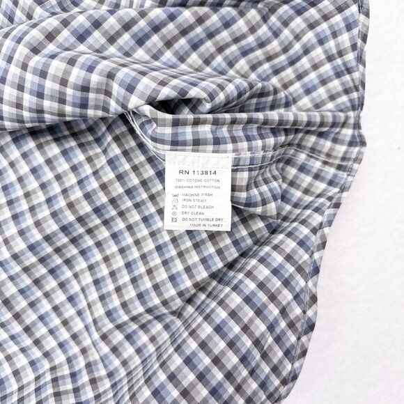 Billy Reid Button Down Shirt Men’s Size Medium Blue Checks Career Casual Office - Picture 7 of 10